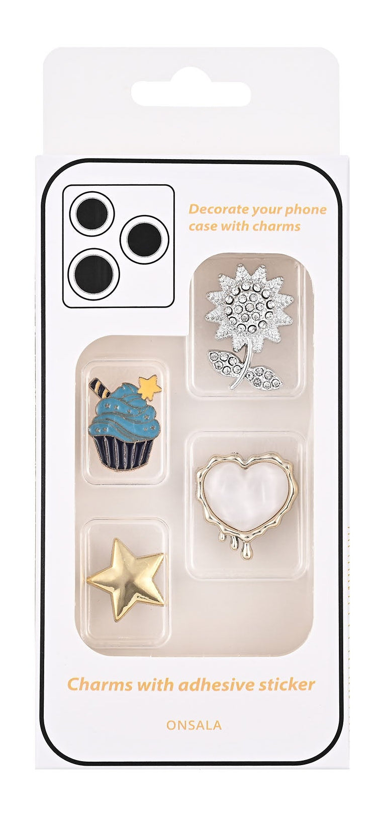 Charms Pimp Your Phone Metal og Plastik 4 stk - billede 2