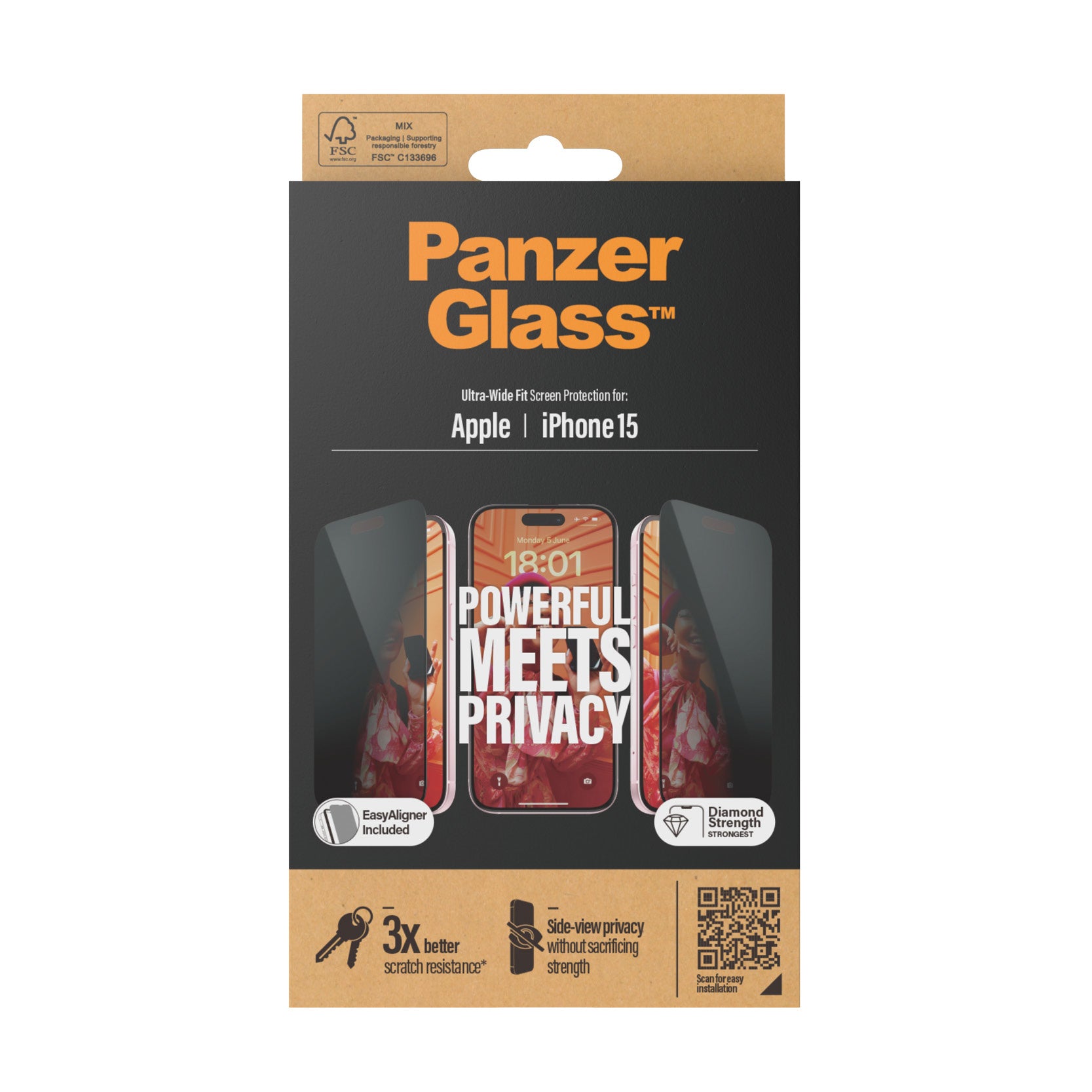 PanzerGlass iPhone 15 UWF Privacy wA - billede 3