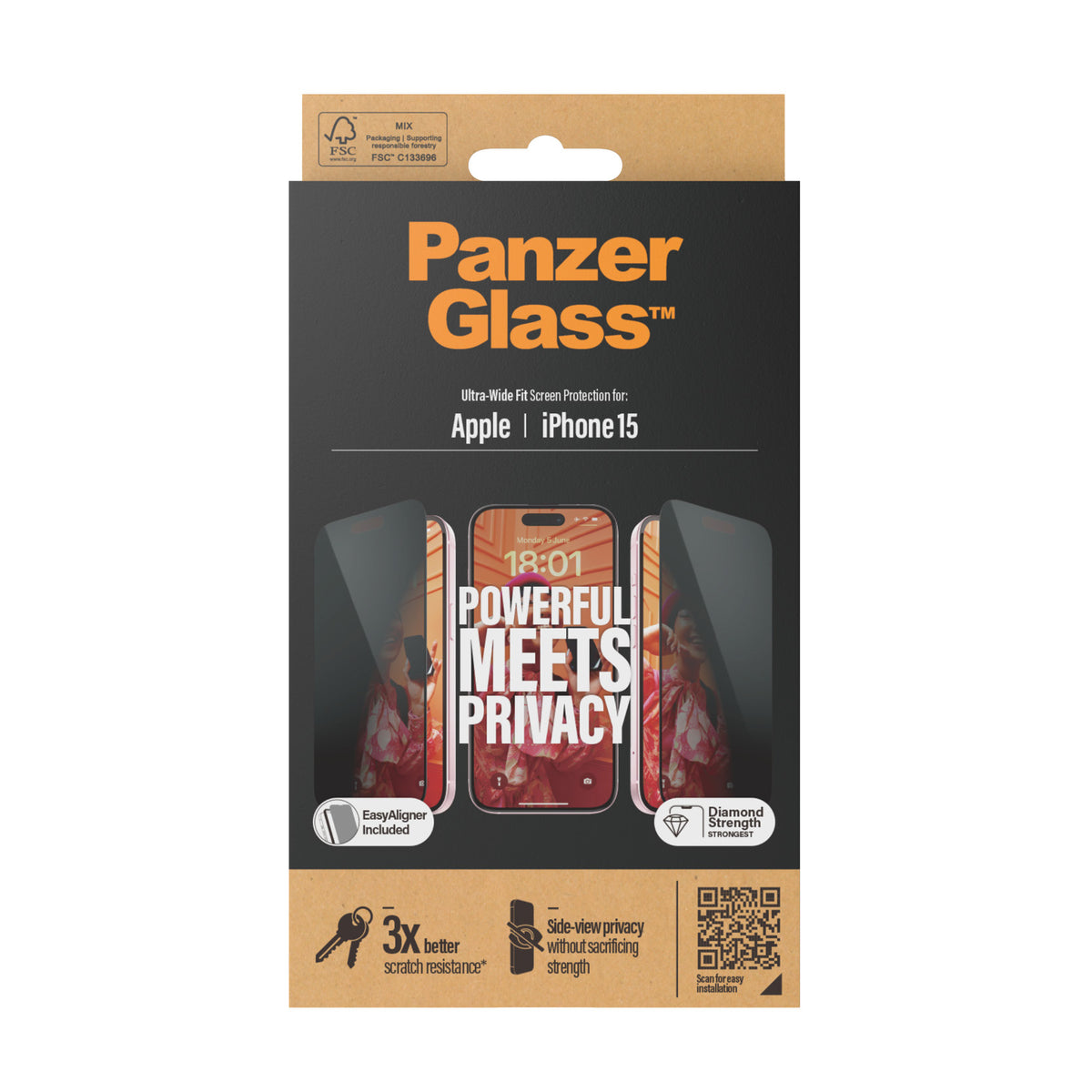 PanzerGlass iPhone 15 UWF Privacy wA - billede 3