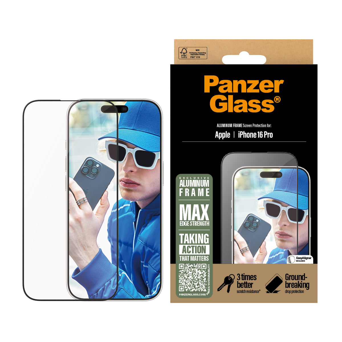 iPhone 16 Pro PanzerGlass - Aluminium ramme - billede 2