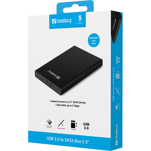 USB 3.0 to SATA Box 2.5'', Black