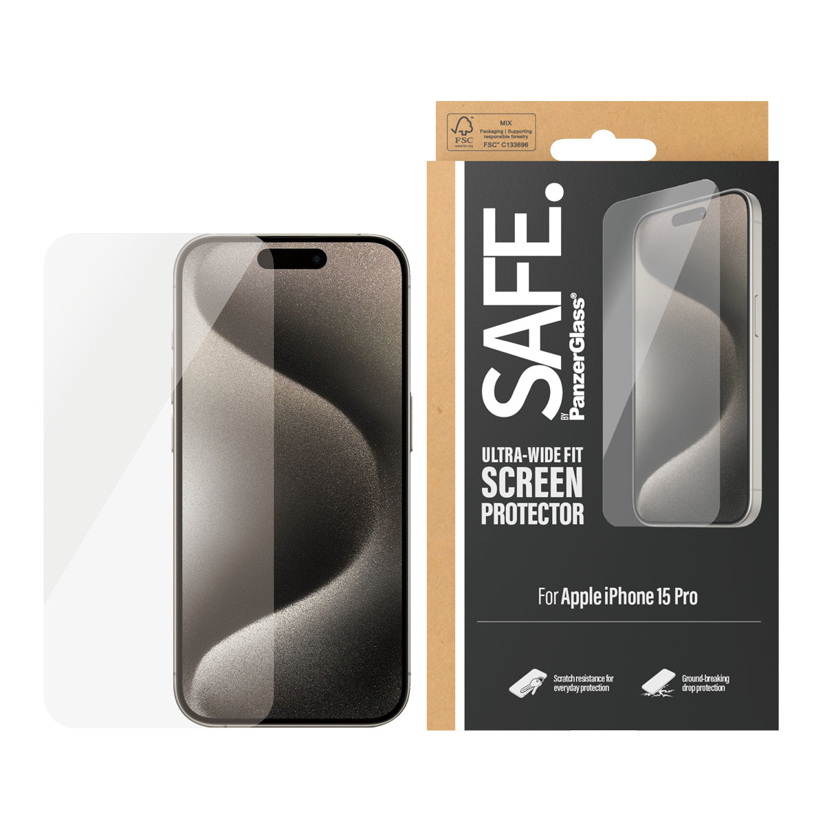 SAFE. Screen Protector iPhone 15 Pro Ultra-Wide Fit