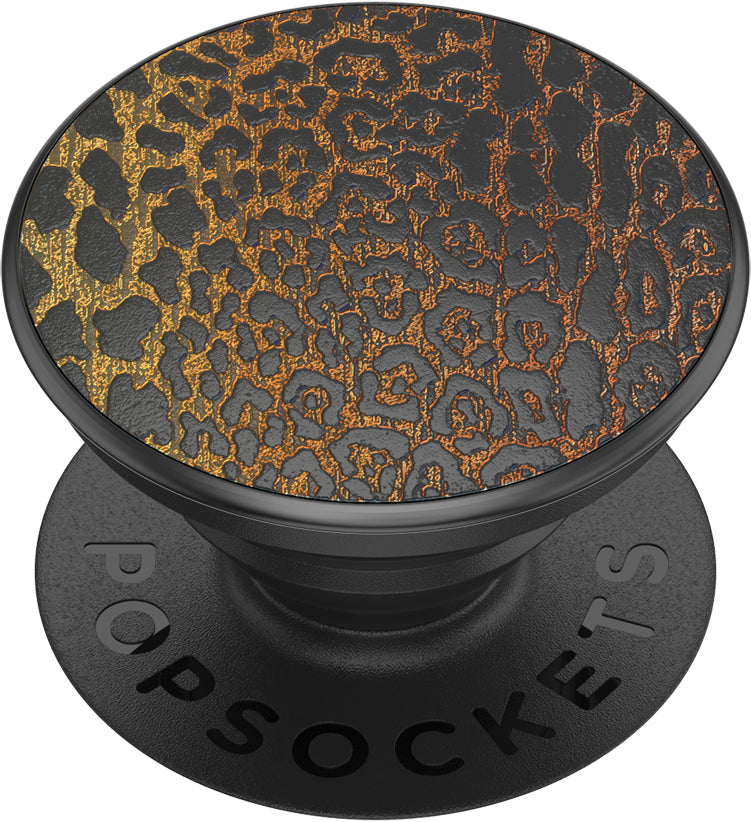POPSOCKETS Embossed Metal Leopard Aftageligt Greb m. Standerfunktion LUXE