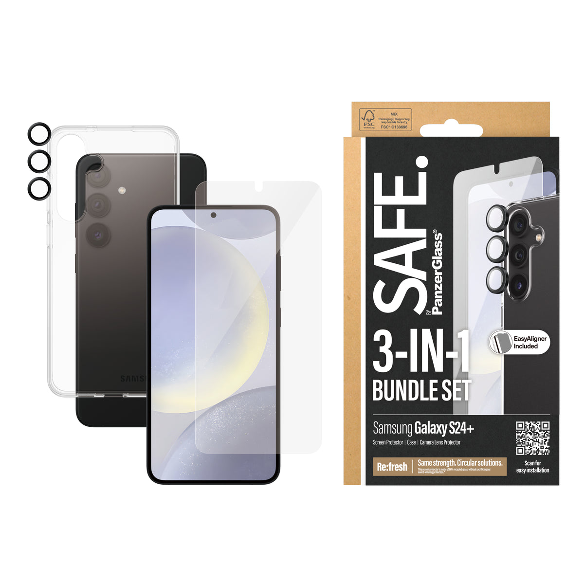 SAFE. by PanzerGlass Privacy 3-in1 Pack Samsung Galaxy S24+ - billede 2