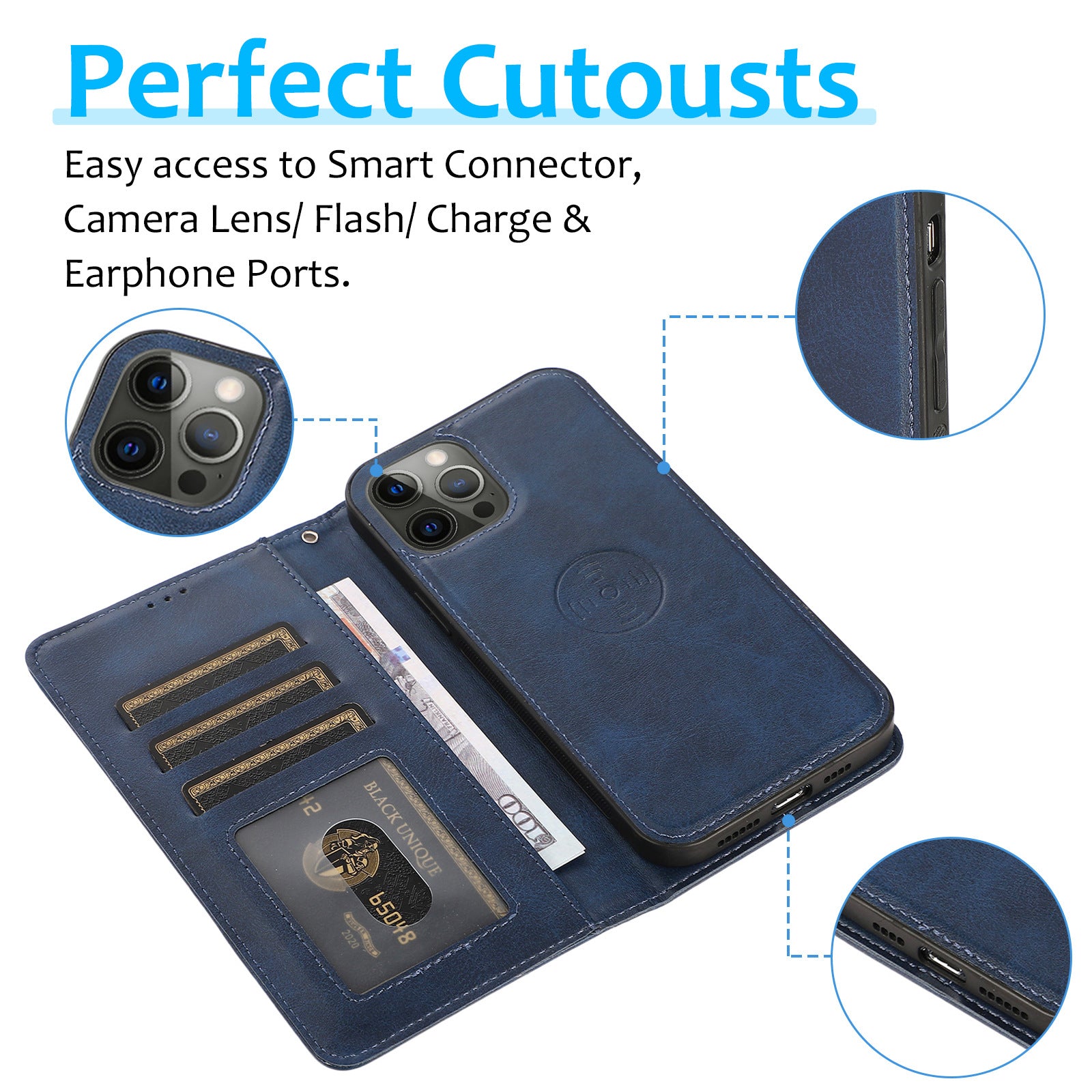 iPhone 13 Pro Max Wallet Flip Cover bagside – Rød