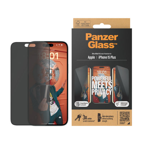 PanzerGlass iPhone 15 Plus UWF Privacy wA - Se P2863