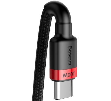 BASEUS USB Cable - Cafule CATKLF-AL91 Type-C - Type-C 2M 100W 5A black-red - billede 2