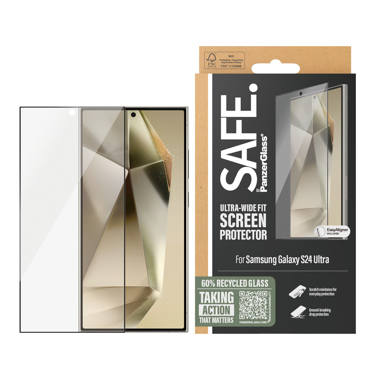 SAFE. Screen Protector Galaxy S24 Ultra RecycledGlass UWF wA - billede 2