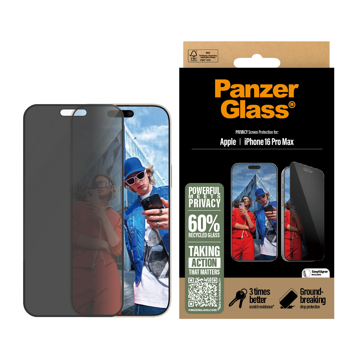 iPhone 16 Pro Max Privacy Screen Protector - billede 2
