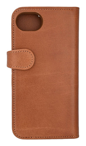 iPhone 16e / 17e Læder Wallet Flip Cover MagSeries med kortholder – Brun – Buffalo
