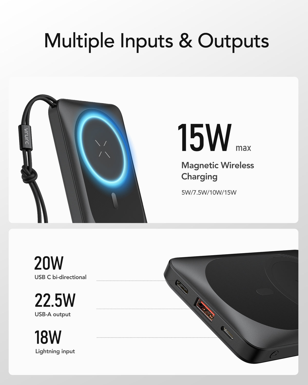 Magon 10000 mAh Magnetic - White