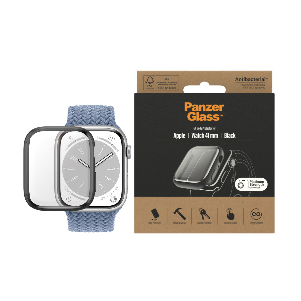 PanzerGlass Full Body Apple watch 7 (41mm) Black AB - EOL - billede 2