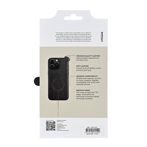 iPhone 16 Pro Max Læder Cover – Sort – Buffalo