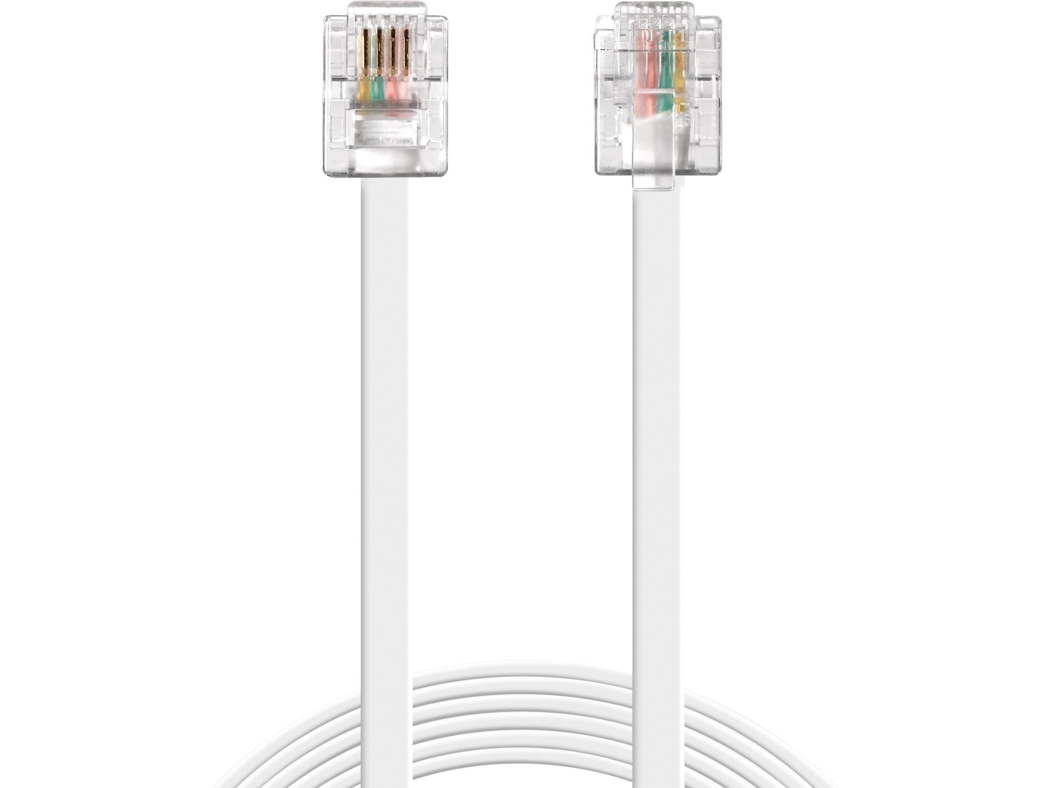 RJ11-RJ11, White 5m