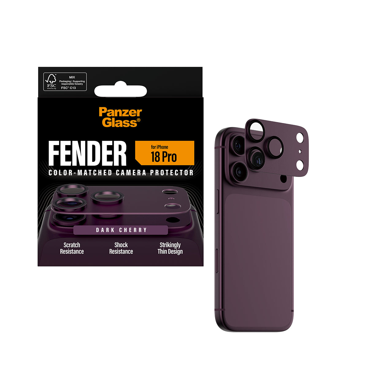 PG Fender Camera Lens Protector Dark Cherry iPhone 18 Pro - billede 5