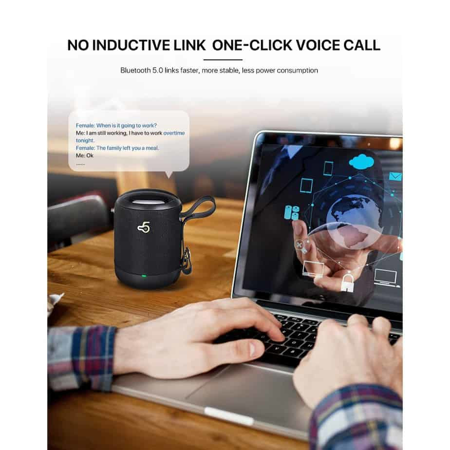 BD05 Portable Bluetooth 5.0 Wireless HiFi Speaker Waterproof Subwoofer Music Player FM Radio - Camouflage - billede 6