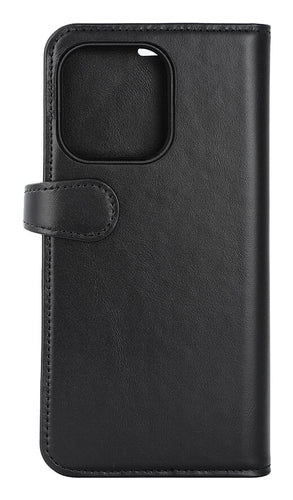 iPhone 15 Pro Max Læder Cover med kortholder 2in1 3 Magserie – Sort – Buffalo