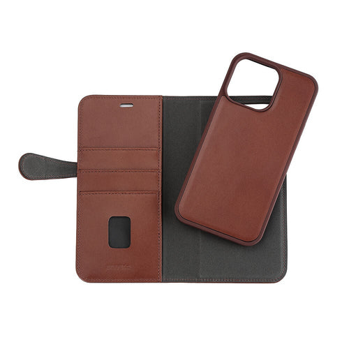 iPhone 15 Pro Max Læder Cover 2i1 – Brun – Buffalo