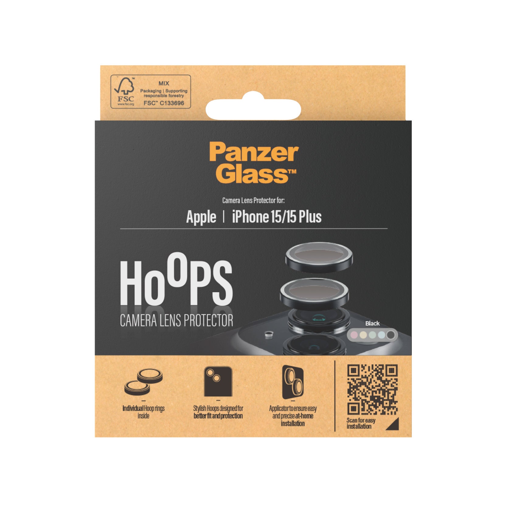 PanzerGlass Hoops for iPhone 15/15 Plus Black