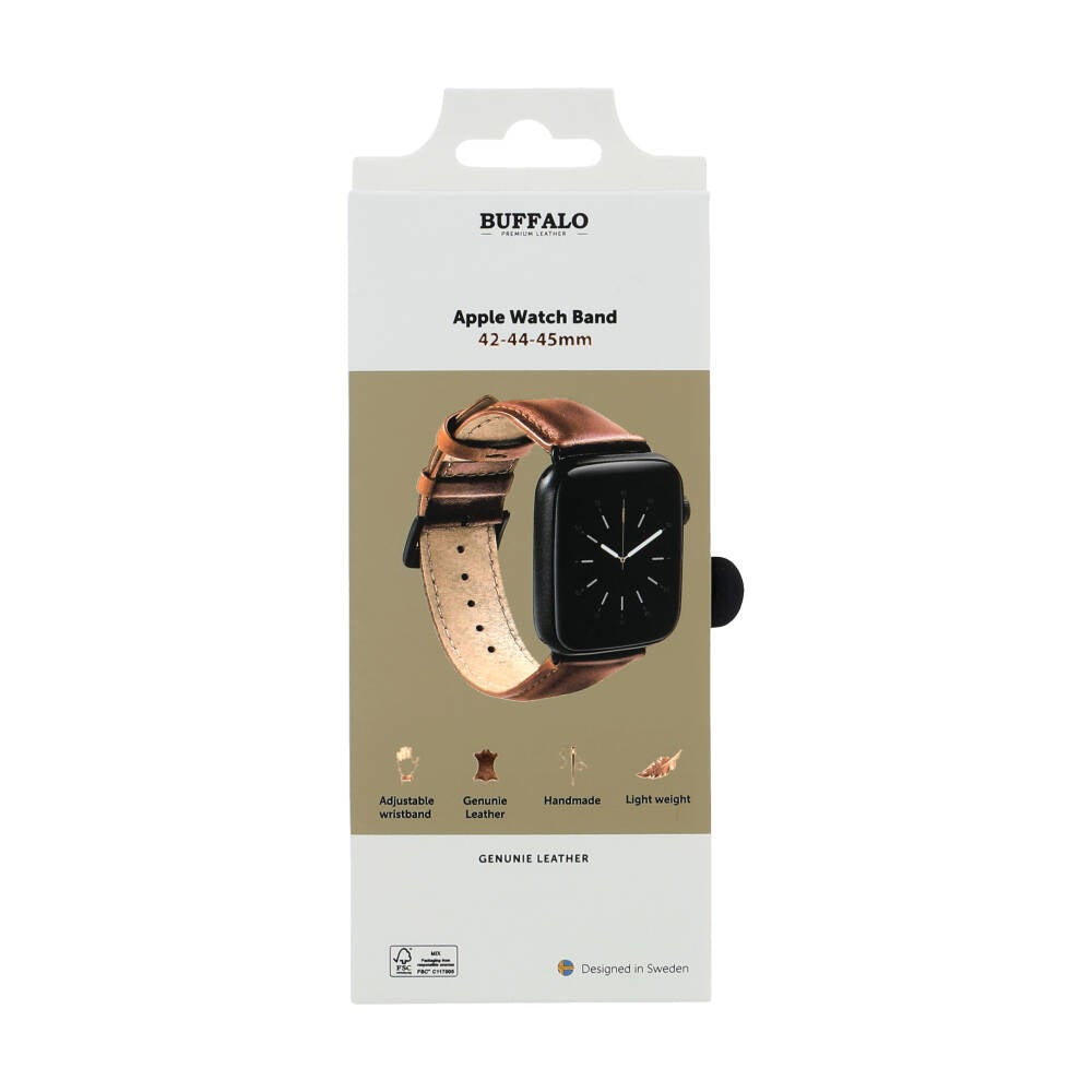 Watcharmbånd Læder Apple Watch 42/44/45mm Brun - billede 2