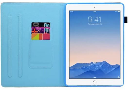 For iPad Air (2013) / Air 2 / iPad 9.7-inch (2017) / (2018) PU Leather Tablet Case Stitching Pattern Printing Stand Cover with Card Holder - Horses - billede 2