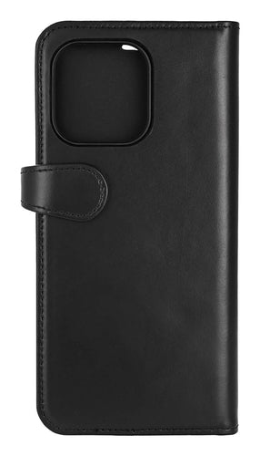 iPhone 16 Pro Max Læder Wallet Flip Cover 2 i 1 – Sort – Buffalo
