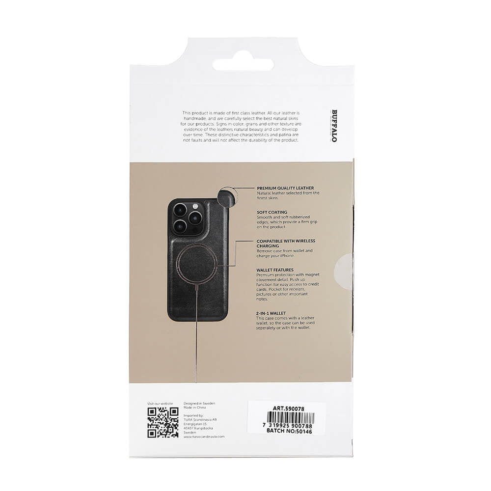 BUFFALO 2in1 Wallet 3 card iPhone 14 Pro 6,1" Black - EOL - billede 6