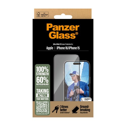 PanzerGlass iPhone 15/16 Ultrawide Fit