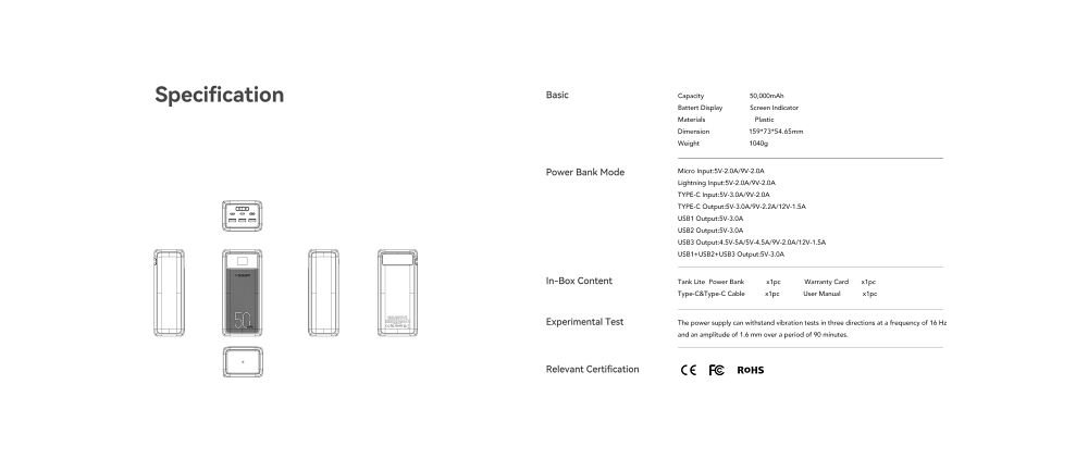 50000 mAh Powerbank PD22