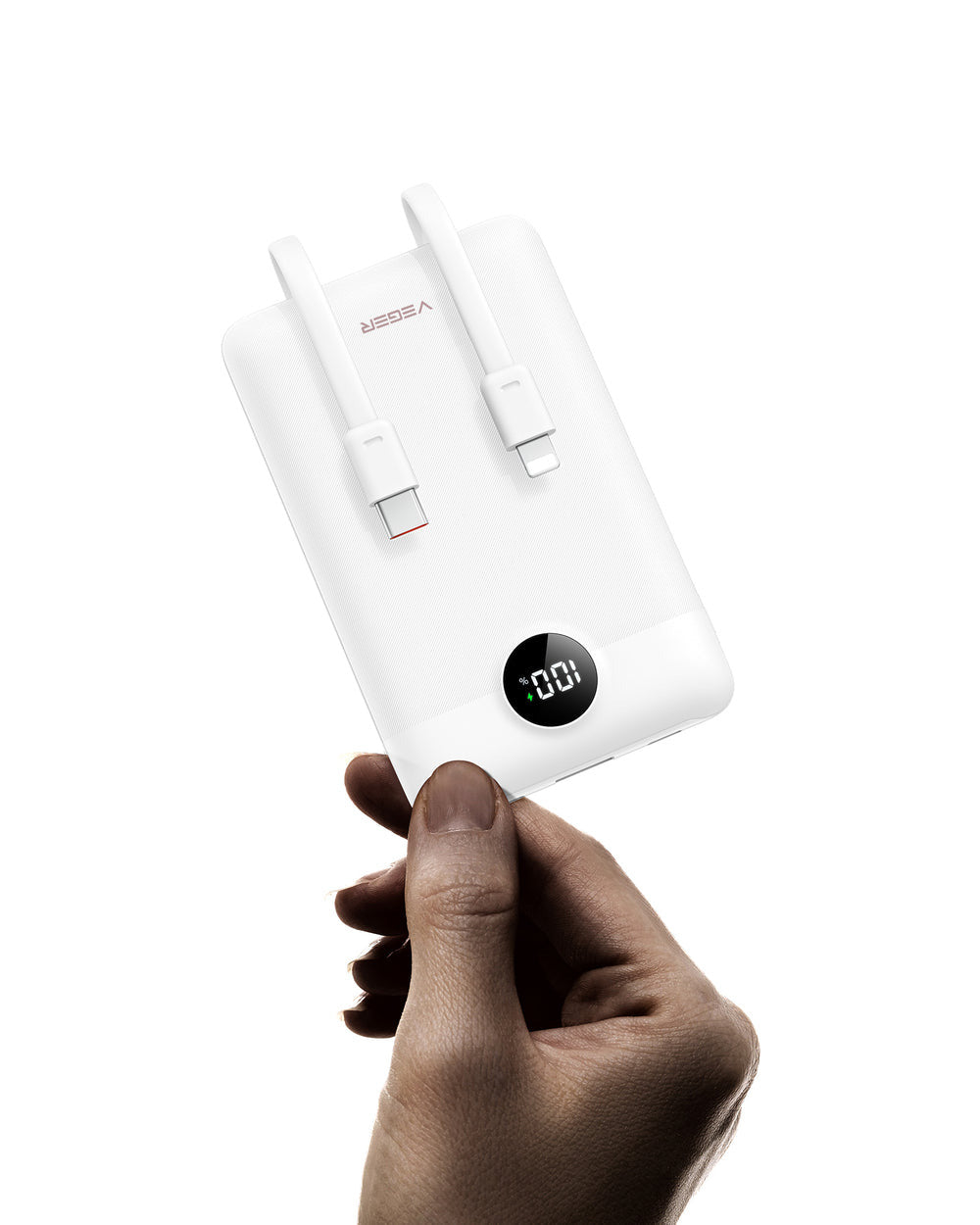 10000 mAh powerbank m/USBC+Lig  hvid - billede 2