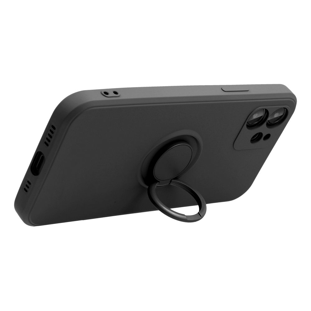 iPhone 16e / 17e Cover med Fingerholder – Sort