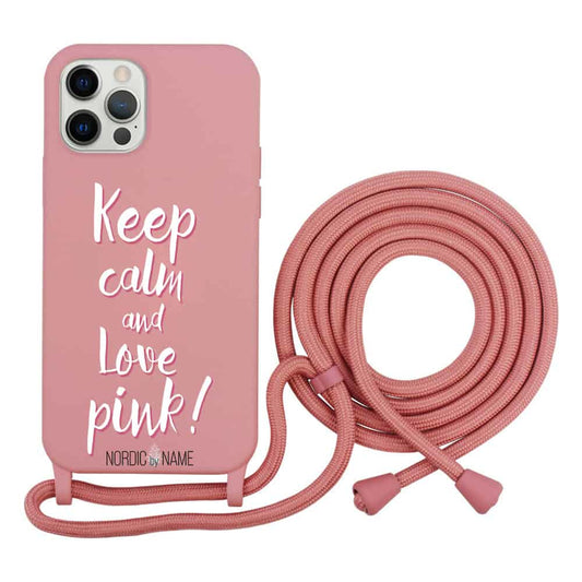 iPhone 12/12 Pro Silicone Cover Med Snor Keep Calm