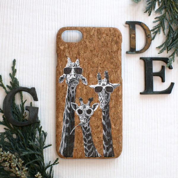 iPhone 7 / 8 / SE Cover i Kork med Giraf