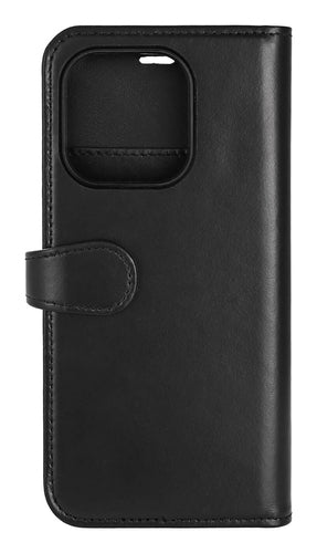 iPhone 16 Pro Læder Wallet Flip Cover 2 i 1 – Sort – Buffalo