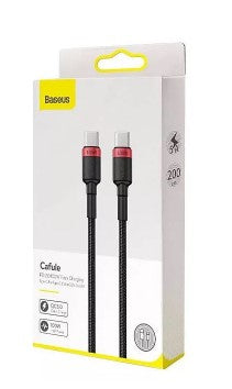 BASEUS USB Cable - Cafule CATKLF-AL91 Type-C - Type-C 2M 100W 5A black-red - billede 6