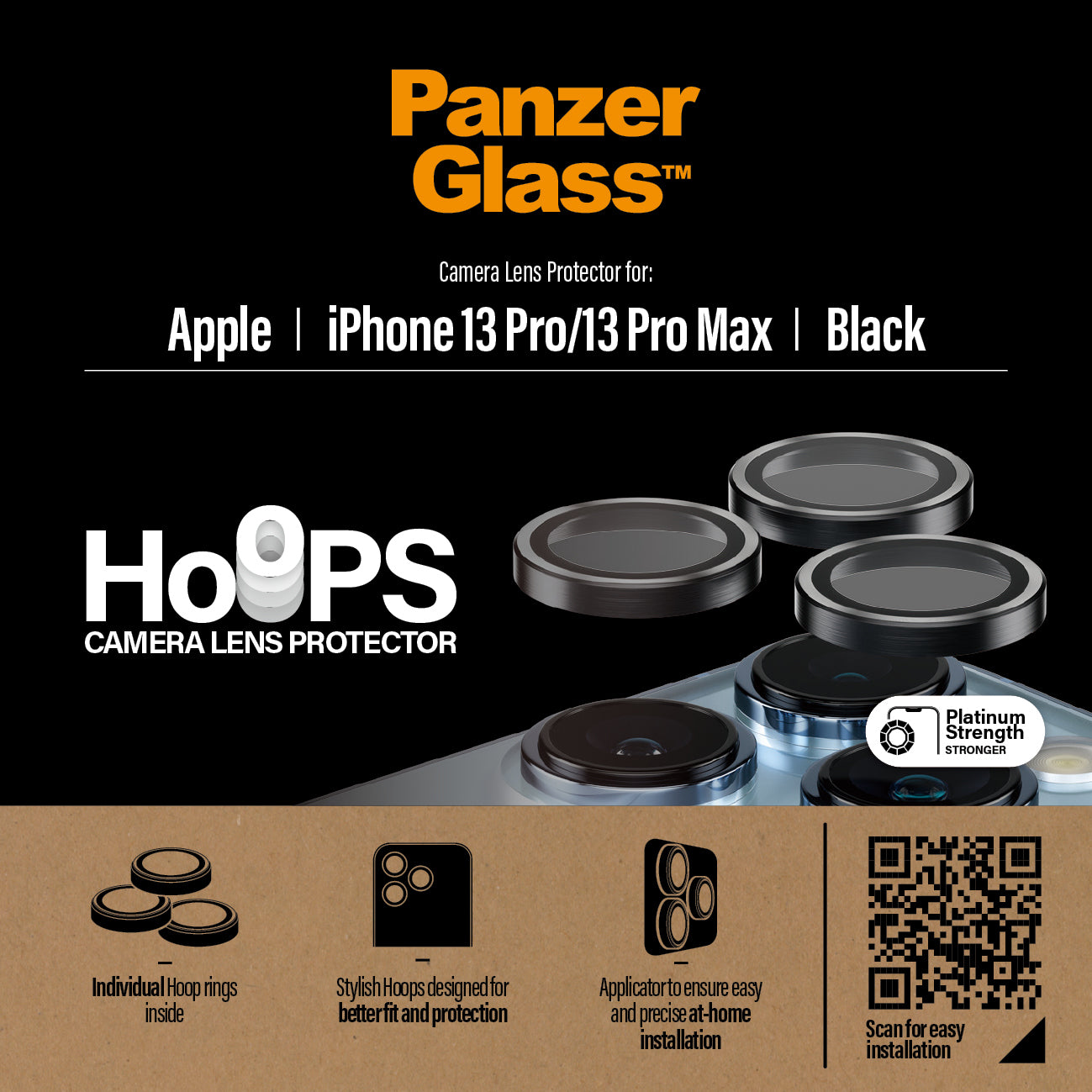 PanzerGlass Hoops Rings for iPhone 13 Pro/13 Pro Max Black - billede 5