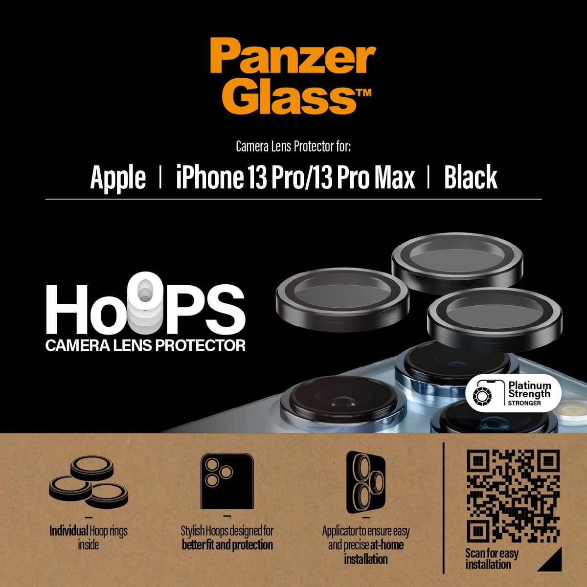 PanzerGlass Hoops Rings for iPhone 13 Pro/13 Pro Max Black - billede 5