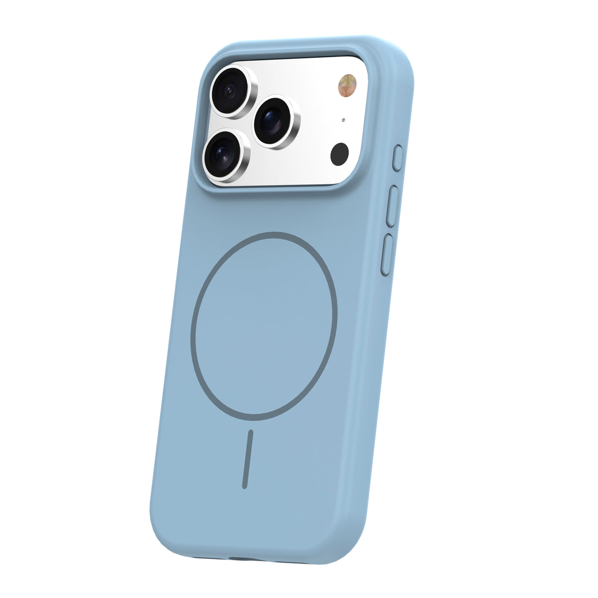 iPhone 17 Pro Max / 18 Pro Max MagSafe Cover Silicone Thin Mag – Lysblå - billede 3