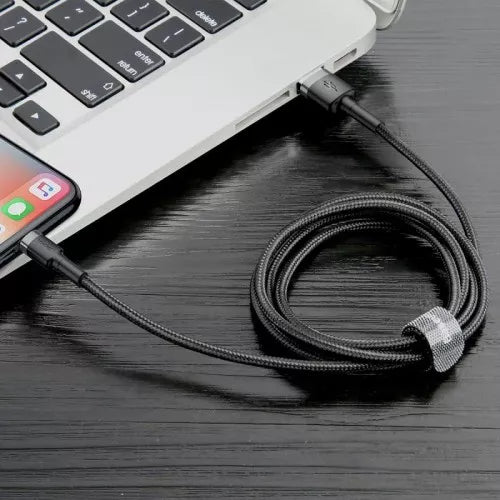 Kabel USBA/Lightning .5m GR/BK - billede 3