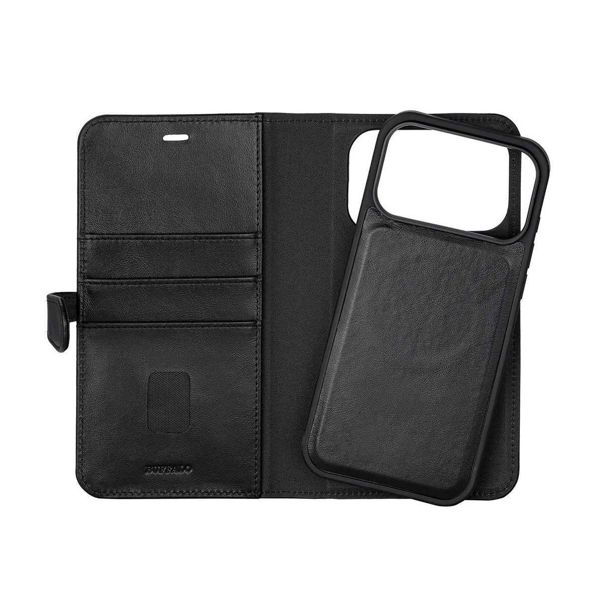 iPhone 17 Pro Max / 18 Pro Max Wallet Flip Cover 2 i 1 MAG – Sort – Buffalo - billede 4
