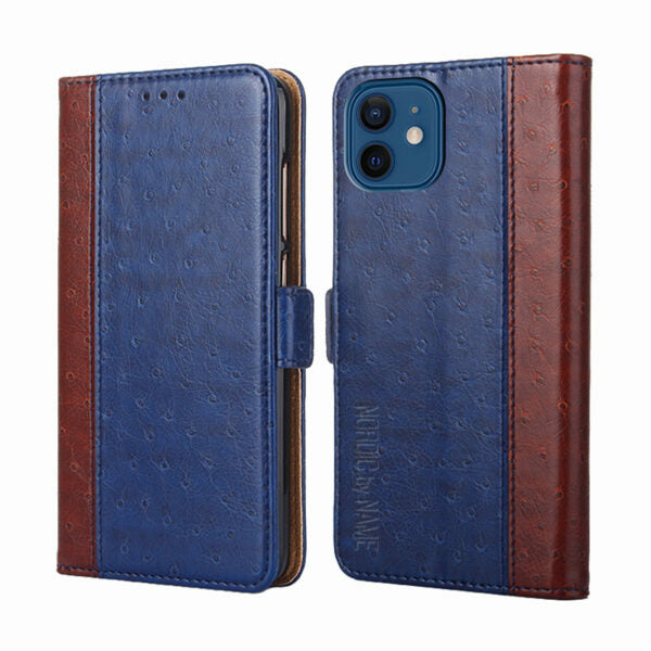 iPhone X/XS Wallet Flip Cover stribe – Blå