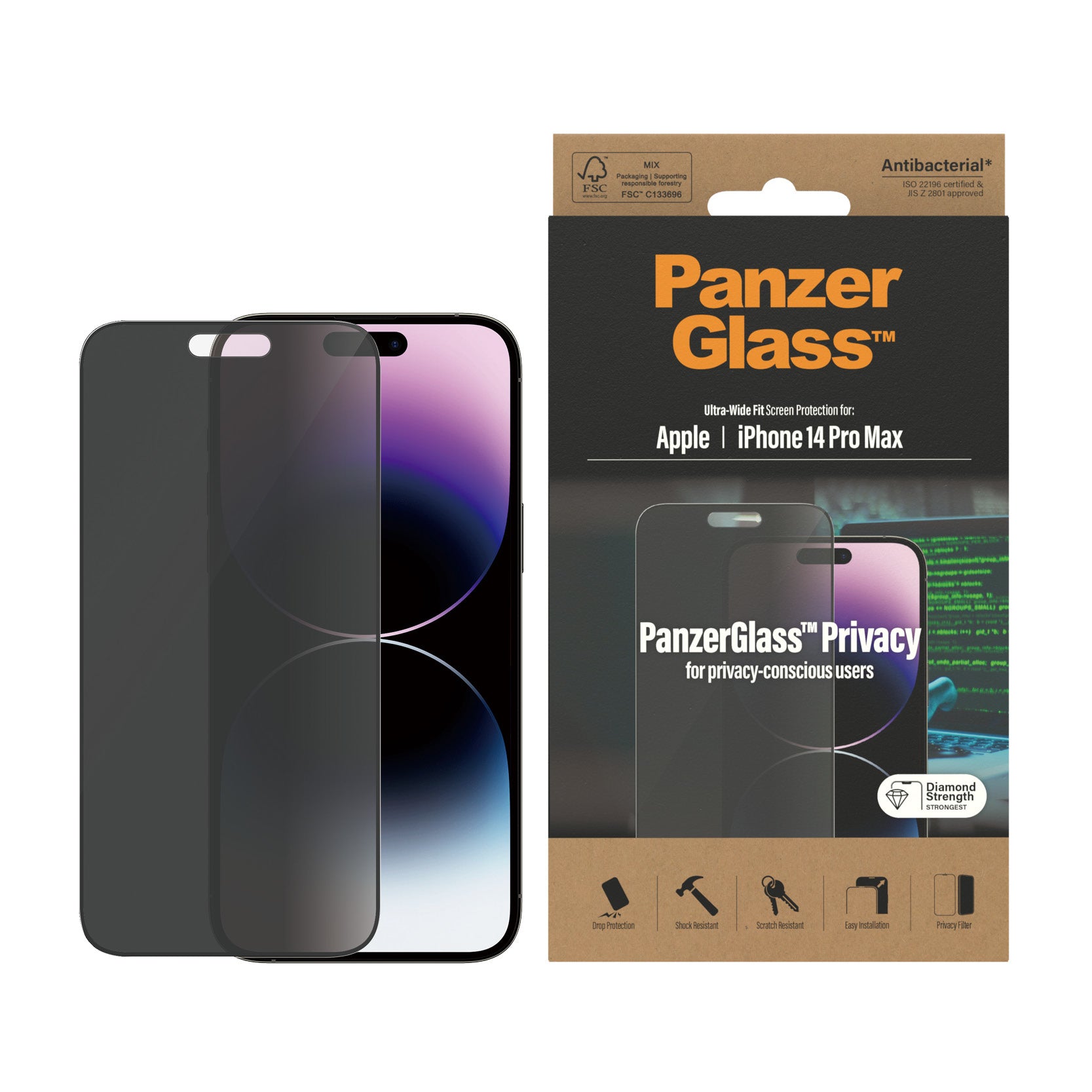 PanzerGlass IPhone 14 Pro Max, UWF Privacy AB - billede 2