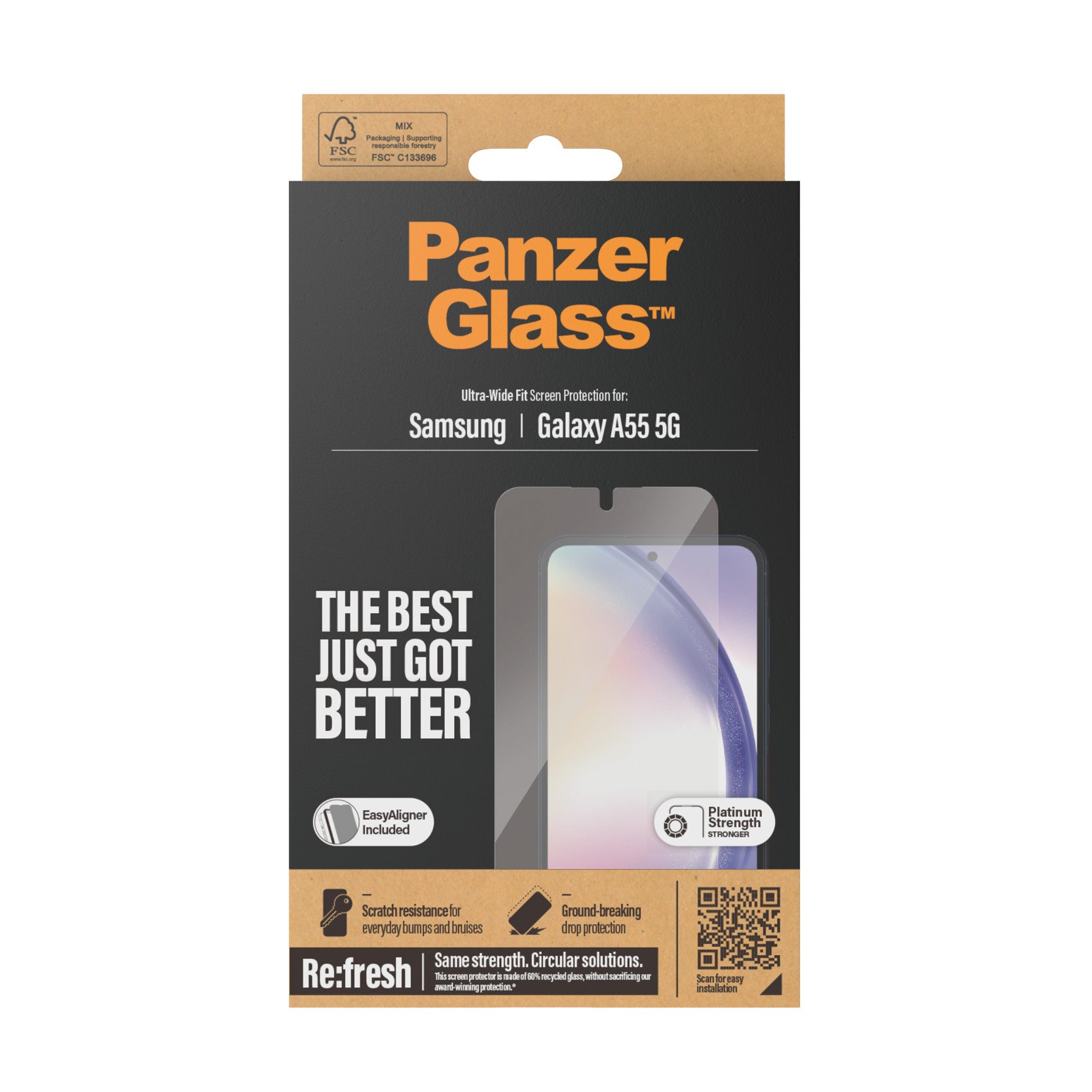 PG Screen Protector Samsung Recycled glass A55 5G UWF