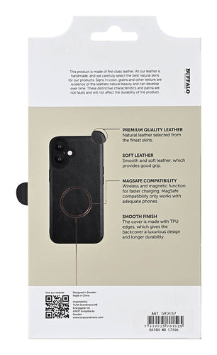 iPhone 16 Plus Læder Cover – Sort – Buffalo