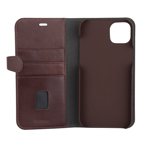 iPhone 14/14 Plus Wallet Flip Cover 2in1 3 card – Brun – Buffalo