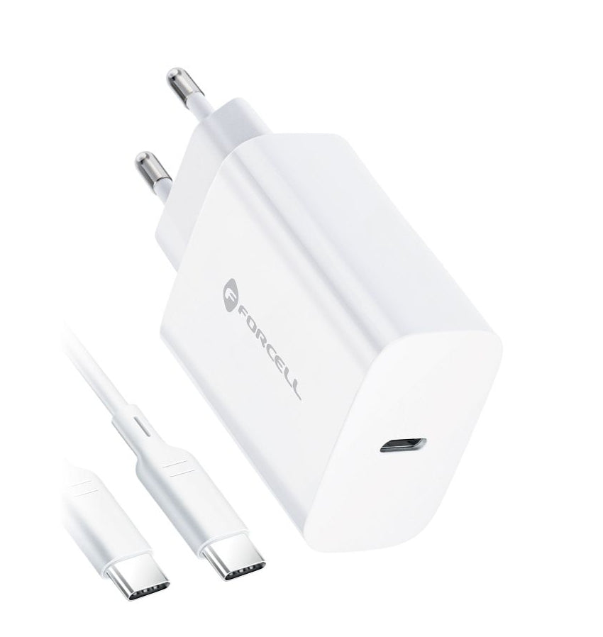 Væglader 25W USBC m/Kabel