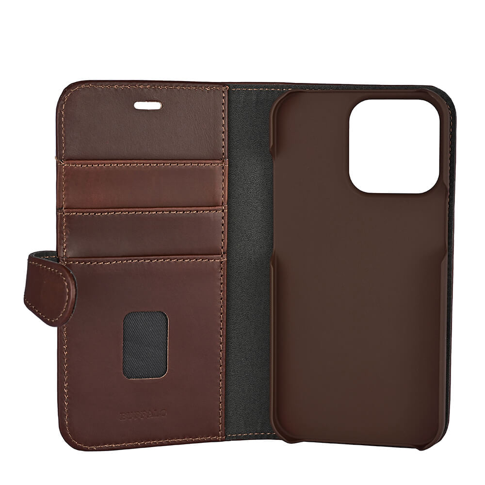 iPhone 13 Pro Læder Wallet Flip Cover – Brun – Buffalo - billede 4