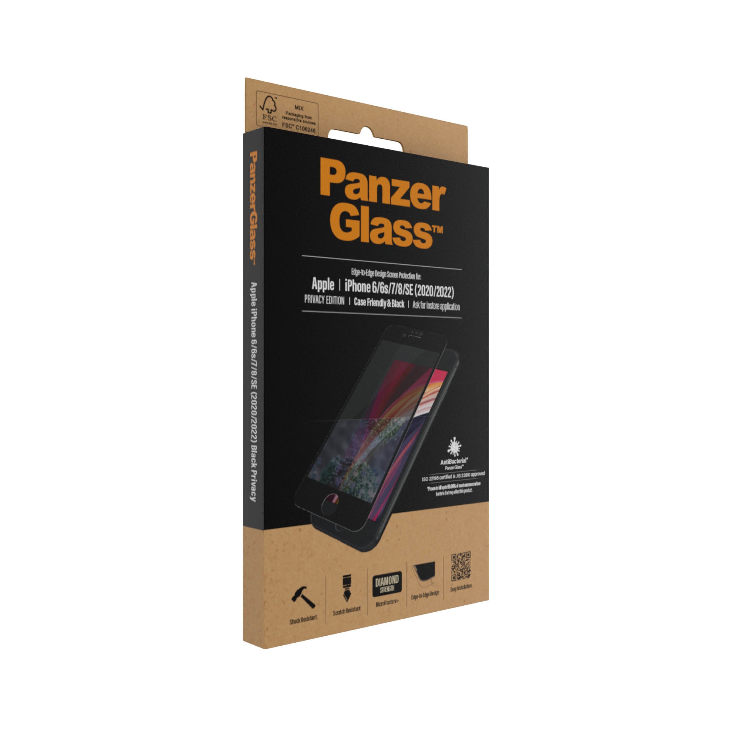 PanzerGlass iPhone SE (2020)/8/7/6 Case Friendly Privacy, Bl - billede 4