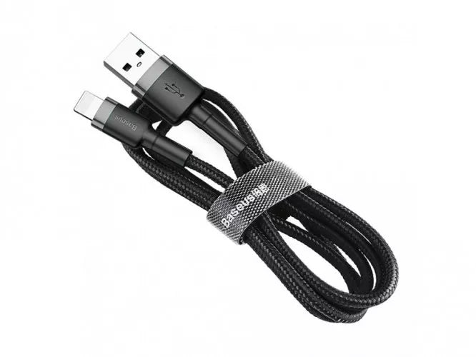 Kabel USBA/Lightning 3m Grå/Sort - billede 3