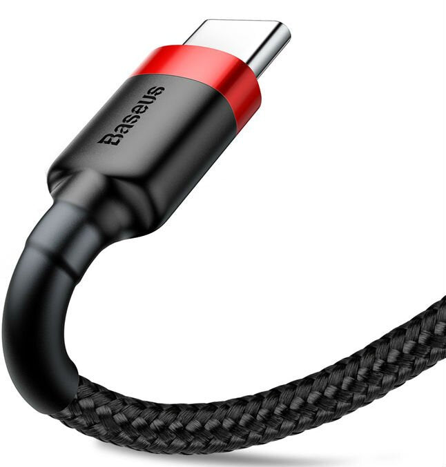 BASEUS Cable - Cafule CATKLF-C91 - USB - USB Type C 2M 2A black-red - billede 3